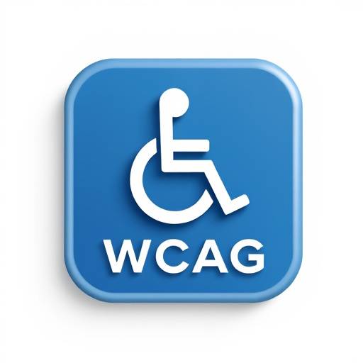 Icône WCAG (Web Content Accessibility Guidelines) représentant un symbole de conformité et d'accessibilité du contenu web.